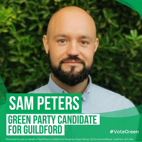 Sam Peters, Green Party candidate for Guildford.